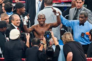 Manny Pacquiao and Timothy Bradley Jr.'s WBO welterweight title fight at MGM Grand Garden Arena on Saturday, June 9, 2012. Bradley won a controversial split decision in the 12-round bout and is now 29-0.